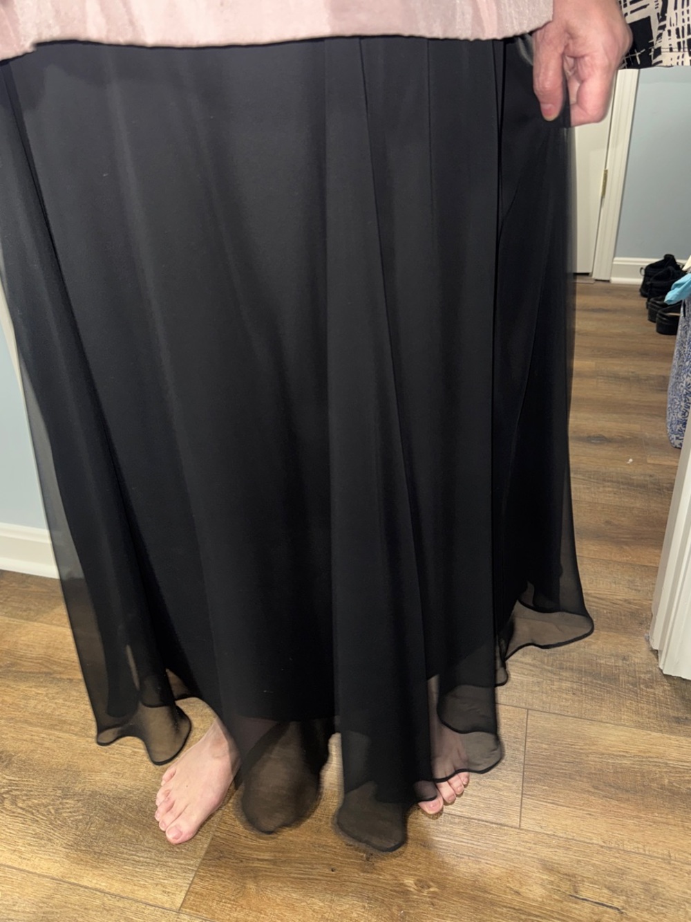 Patra Black Chiffon Maxi Skirt